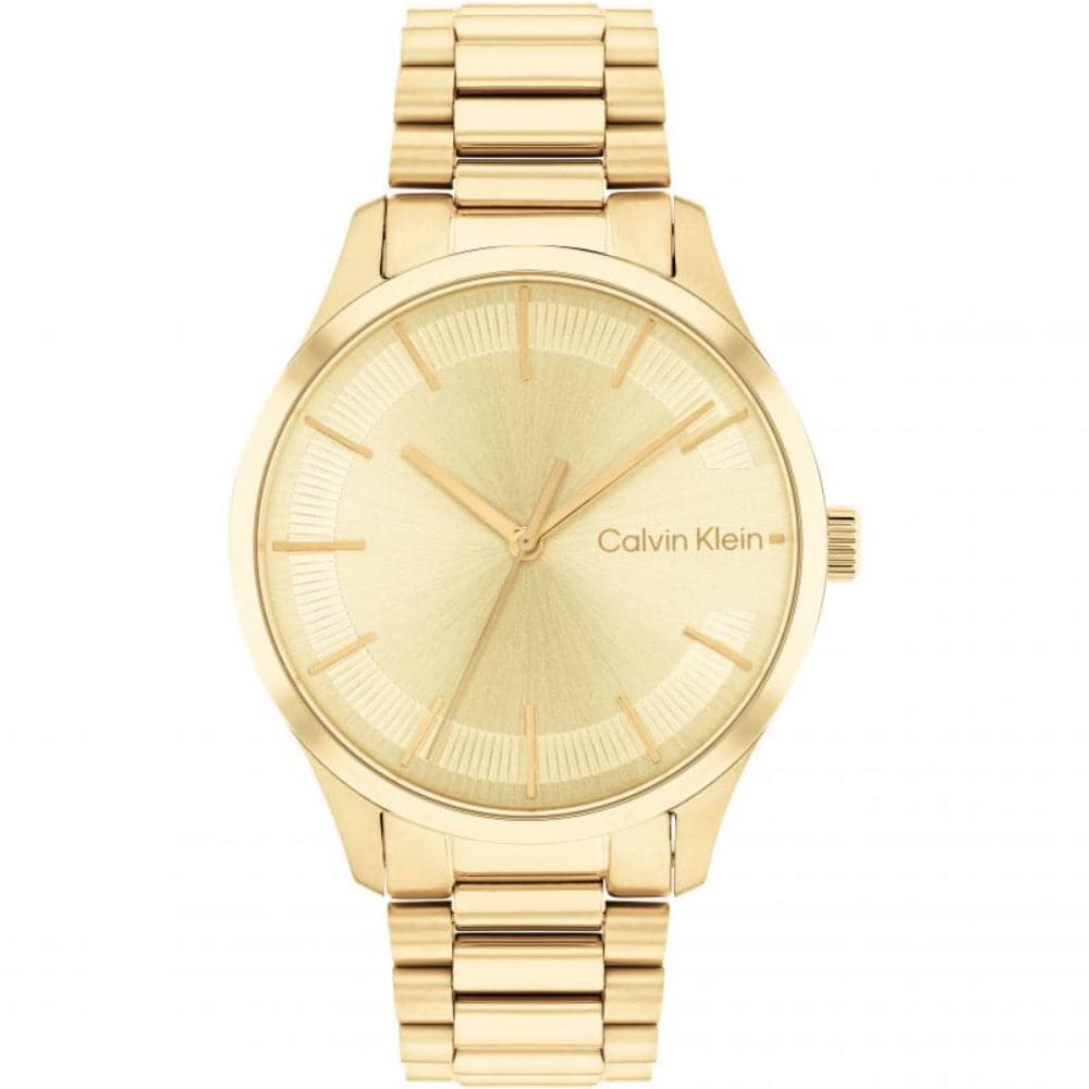Calvin Klein Gold Dial Stainless Steel Strap Unisex Watch 25200043