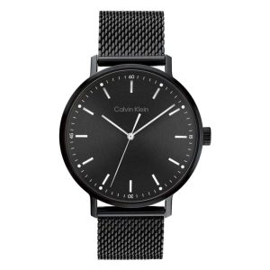Calvin Klein Black Dial Milanese Strap Unisex Watch 25200046
