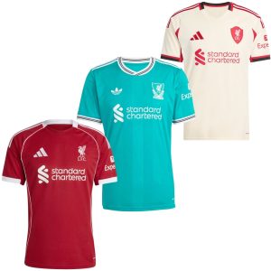 Liverpool Home, Away and Third Kit 3 Fan Jersey Shirt 2025/26