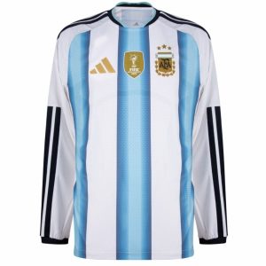 Argentina Home Fan Jersey Long Sleeve Shirt 2026 World Cup