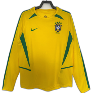 Brazil 2002 I Home Jersey - Long Sleeve Retro Version